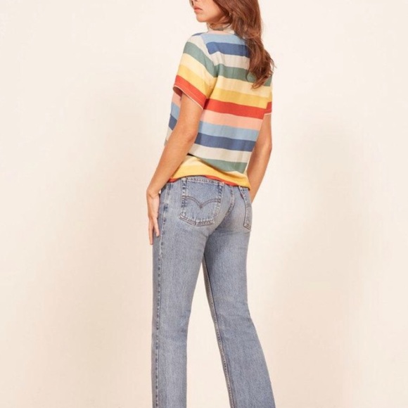 Reformation Palma Rainbow Button Down Top Size XS - Picture 3 of 7